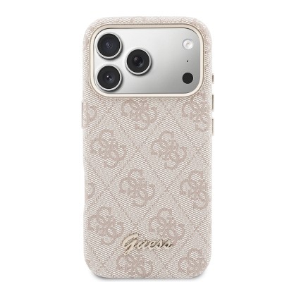 Apple iPhone 17 Pro Kılıf Guess Orjinal Lisanslı M-safe Şarj Özellikli Script Yazı Logolu 4G Desenli Kapak - 19