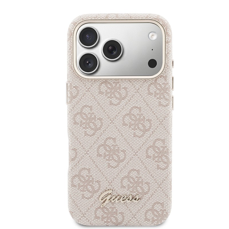 Apple iPhone 17 Pro Kılıf Guess Orjinal Lisanslı M-safe Şarj Özellikli Script Yazı Logolu 4G Desenli Kapak - 19