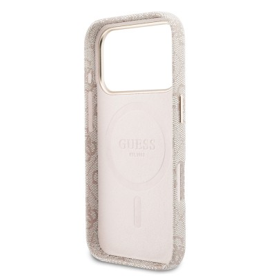 Apple iPhone 17 Pro Kılıf Guess Orjinal Lisanslı M-safe Şarj Özellikli Script Yazı Logolu 4G Desenli Kapak - 23