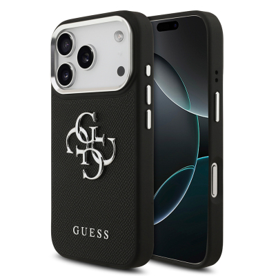 Apple iPhone 17 Pro Kılıf Guess Orjinal Lisanslı PU Deri 4G Büyük Metal Logo Dizaynlı Kapak - Guess
