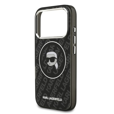 Apple iPhone 17 Pro Kılıf Karl Lagerfeld Orjinal Lisanslı IML Baskılı KL Heads Kapak - 7