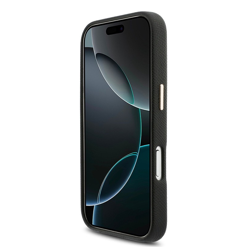 Apple iPhone 17 Pro Kılıf Karl Lagerfeld Orjinal Lisanslı M-safe Şarj Özellikli Gold Kamera Çerçeveli KHEAD Metal Logolu PU Deri Kapak - 6