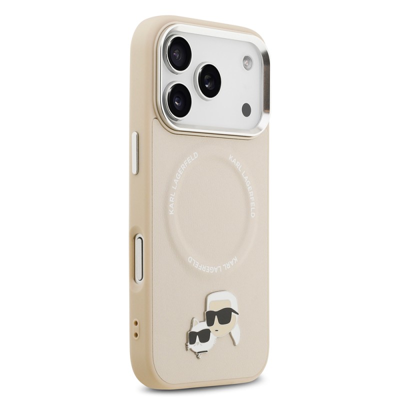 Apple iPhone 17 Pro Kılıf Karl Lagerfeld Orjinal Lisanslı M-safe Şarj Özellikli Metal Kamera ve Buton Tasarımlı K&C PU Deri Kapak - 7