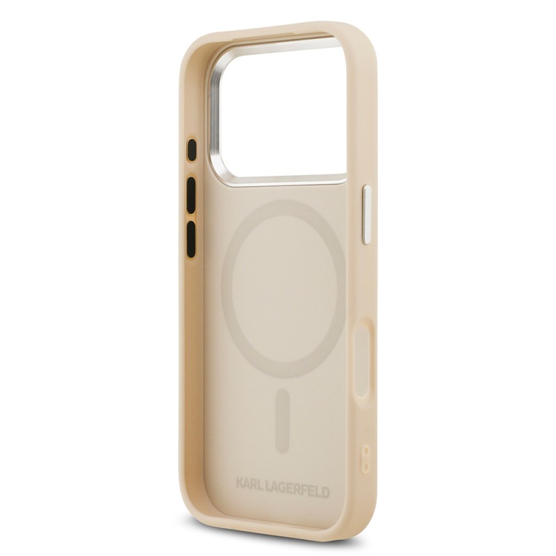 Apple iPhone 17 Pro Kılıf Karl Lagerfeld Orjinal Lisanslı M-safe Şarj Özellikli Metal Kamera ve Buton Tasarımlı K&C PU Deri Kapak - 10