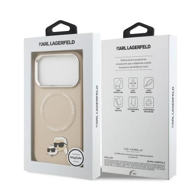 Apple iPhone 17 Pro Kılıf Karl Lagerfeld Orjinal Lisanslı M-safe Şarj Özellikli Metal Kamera ve Buton Tasarımlı K&C PU Deri Kapak - 23