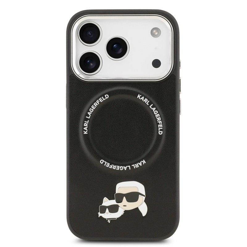 Apple iPhone 17 Pro Kılıf Karl Lagerfeld Orjinal Lisanslı M-safe Şarj Özellikli Metal Kamera ve Buton Tasarımlı K&C PU Deri Kapak - 12