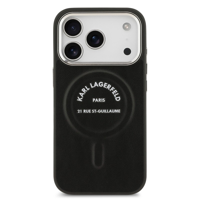 Apple iPhone 17 Pro Kılıf Karl Lagerfeld Orjinal Lisanslı M-safe Şarj Özellikli Metal Kamera ve Buton Tasarımlı Paris RSG PU Deri Kapak - 11