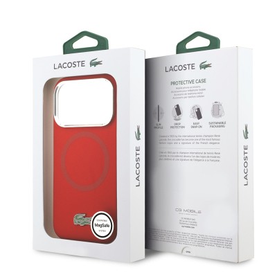 Apple iPhone 17 Pro Kılıf Lacoste Orjinal Lisanslı M-safe Şarj Özellikli İkonik Logolu Metal Kamera Çerçeveli Silikon Kapak - 30