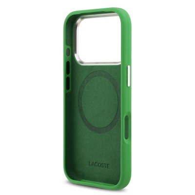 Apple iPhone 17 Pro Kılıf Lacoste Orjinal Lisanslı M-safe Şarj Özellikli İkonik Logolu Metal Kamera Çerçeveli Silikon Kapak - 23
