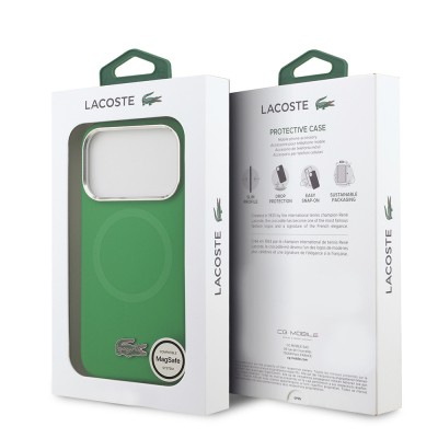 Apple iPhone 17 Pro Kılıf Lacoste Orjinal Lisanslı M-safe Şarj Özellikli İkonik Logolu Metal Kamera Çerçeveli Silikon Kapak - 31