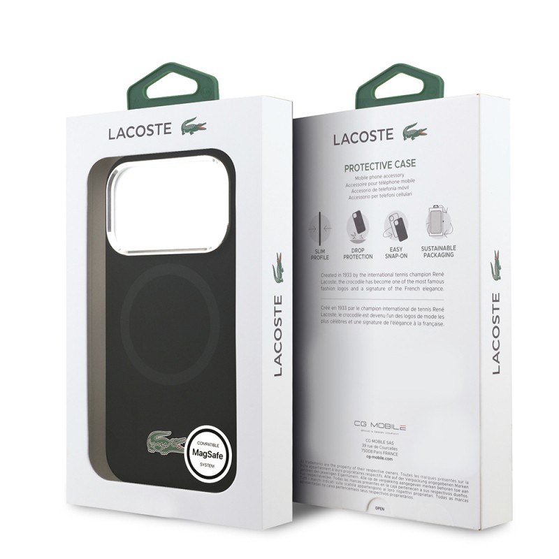 Apple iPhone 17 Pro Kılıf Lacoste Orjinal Lisanslı M-safe Şarj Özellikli İkonik Logolu Metal Kamera Çerçeveli Silikon Kapak - 33