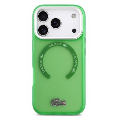 Apple iPhone 17 Pro Kılıf Lacoste Orjinal Lisanslı M-safe Şarj Özellikli İkonik Timsah Logolu Buzlu Kapak - 6