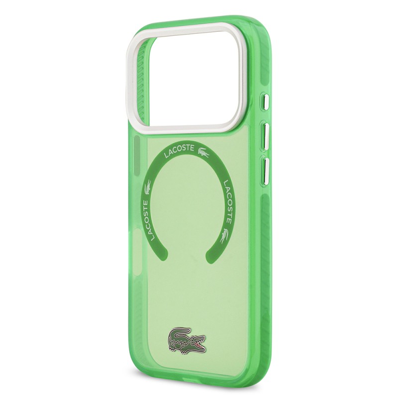 Apple iPhone 17 Pro Kılıf Lacoste Orjinal Lisanslı M-safe Şarj Özellikli İkonik Timsah Logolu Buzlu Kapak - 9
