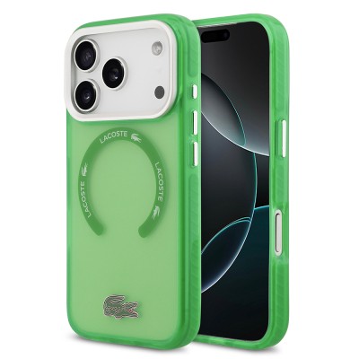 Apple iPhone 17 Pro Kılıf Lacoste Orjinal Lisanslı M-safe Şarj Özellikli İkonik Timsah Logolu Buzlu Kapak - 2