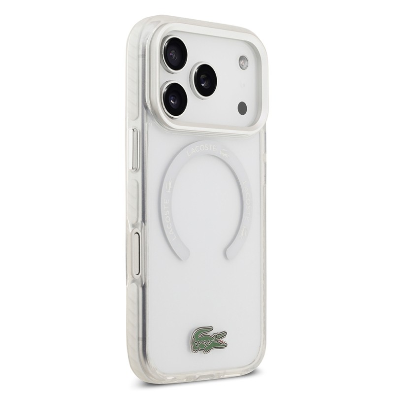 Apple iPhone 17 Pro Kılıf Lacoste Orjinal Lisanslı M-safe Şarj Özellikli İkonik Timsah Logolu Buzlu Kapak - 13