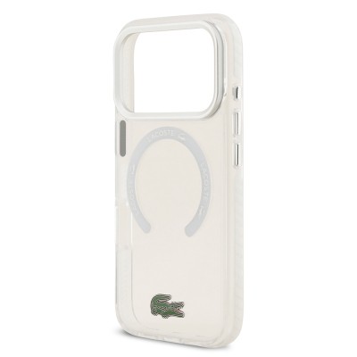 Apple iPhone 17 Pro Kılıf Lacoste Orjinal Lisanslı M-safe Şarj Özellikli İkonik Timsah Logolu Buzlu Kapak - 15