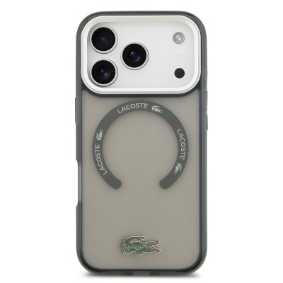 Apple iPhone 17 Pro Kılıf Lacoste Orjinal Lisanslı M-safe Şarj Özellikli İkonik Timsah Logolu Buzlu Kapak - 18