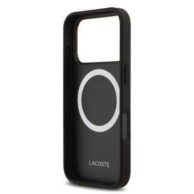 Apple iPhone 17 Pro Kılıf Lacoste Orjinal Lisanslı M-safe Şarj Özellikli PU Deri Tasarımlı Kartlıklı Karışık Monogram Desenli Kapak - 19