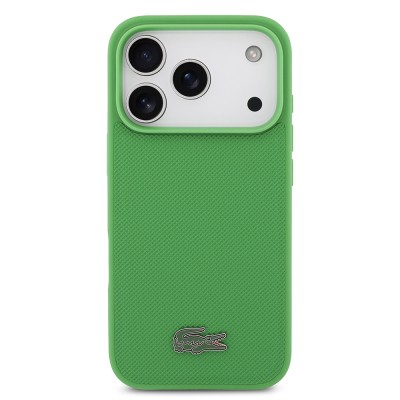 Apple iPhone 17 Pro Kılıf Lacoste Orjinal Lisanslı M-safe Şarj Özellikli PU Pike Desenli Metal Logolu Kartlıklı Kapak - 6