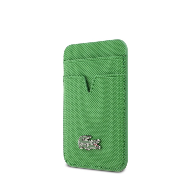 Apple iPhone 17 Pro Kılıf Lacoste Orjinal Lisanslı M-safe Şarj Özellikli PU Pike Desenli Metal Logolu Kartlıklı Kapak - 11