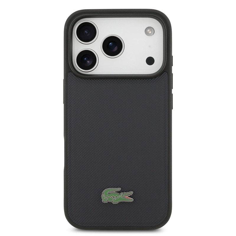 Apple iPhone 17 Pro Kılıf Lacoste Orjinal Lisanslı M-safe Şarj Özellikli PU Pike Desenli Metal Logolu Kartlıklı Kapak - 15