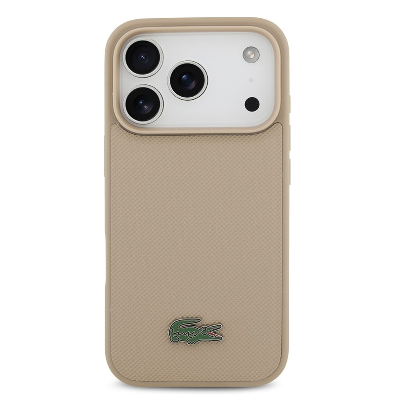 Apple iPhone 17 Pro Kılıf Lacoste Orjinal Lisanslı M-safe Şarj Özellikli PU Pike Desenli Metal Logolu Kartlıklı Kapak - 24