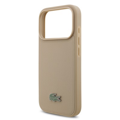 Apple iPhone 17 Pro Kılıf Lacoste Orjinal Lisanslı M-safe Şarj Özellikli PU Pike Desenli Metal Logolu Kartlıklı Kapak - 27