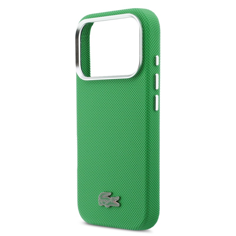 Apple iPhone 17 Pro Kılıf Lacoste Orjinal Lisanslı M-Safe Şarj Özellikli PVC Pike Desenli Arka Yüzey İkonik Timsah Dokuma Logolu Kapak - 6