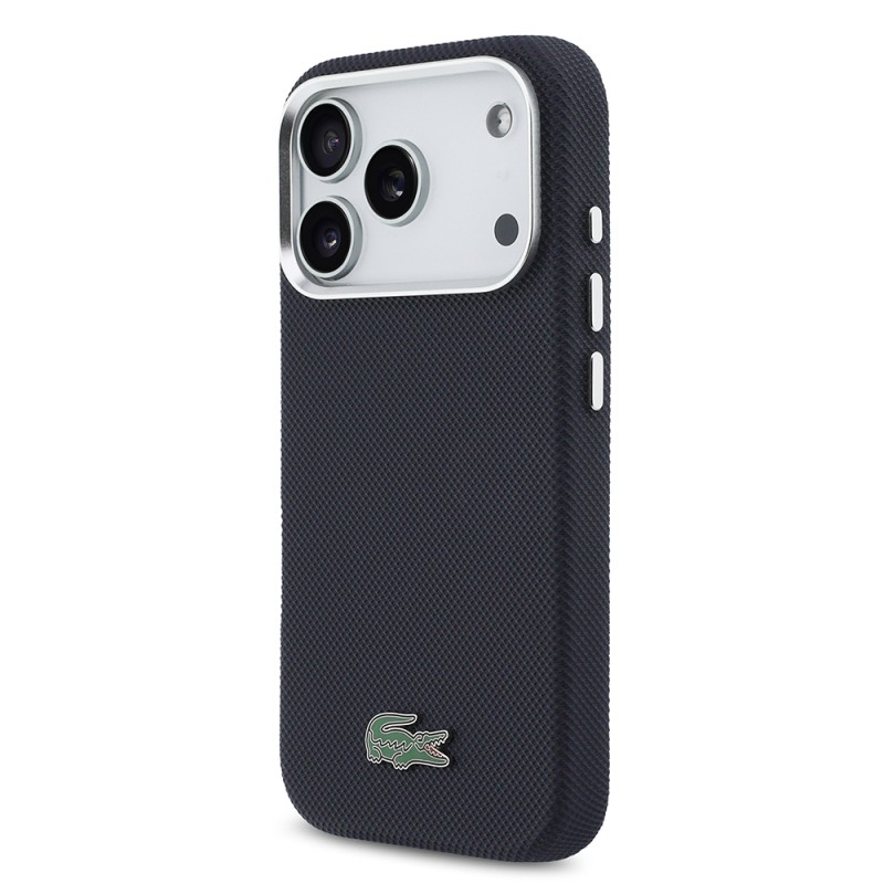 Apple iPhone 17 Pro Kılıf Lacoste Orjinal Lisanslı M-Safe Şarj Özellikli PVC Pike Desenli Arka Yüzey İkonik Timsah Dokuma Logolu Kapak - 16