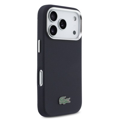 Apple iPhone 17 Pro Kılıf Lacoste Orjinal Lisanslı M-Safe Şarj Özellikli PVC Pike Desenli Arka Yüzey İkonik Timsah Dokuma Logolu Kapak - 18