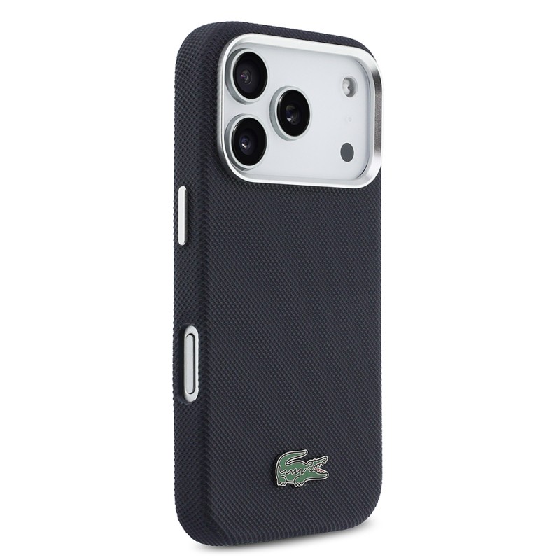Apple iPhone 17 Pro Kılıf Lacoste Orjinal Lisanslı M-Safe Şarj Özellikli PVC Pike Desenli Arka Yüzey İkonik Timsah Dokuma Logolu Kapak - 18