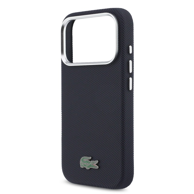 Apple iPhone 17 Pro Kılıf Lacoste Orjinal Lisanslı M-Safe Şarj Özellikli PVC Pike Desenli Arka Yüzey İkonik Timsah Dokuma Logolu Kapak - 20