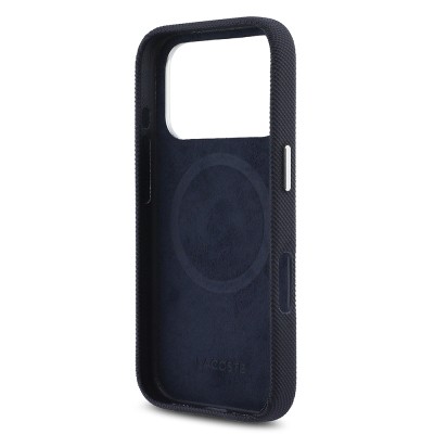 Apple iPhone 17 Pro Kılıf Lacoste Orjinal Lisanslı M-Safe Şarj Özellikli PVC Pike Desenli Arka Yüzey İkonik Timsah Dokuma Logolu Kapak - 21