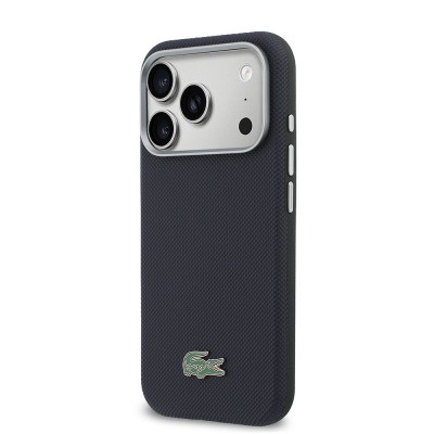 Apple iPhone 17 Pro Kılıf Lacoste Orjinal Lisanslı M-Safe Şarj Özellikli PVC Yarı Pike Desenli Arka Yüzey İkonik Timsah Dokuma Logolu Kapak - 8