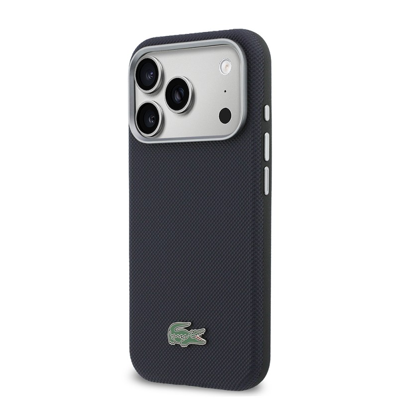 Apple iPhone 17 Pro Kılıf Lacoste Orjinal Lisanslı M-Safe Şarj Özellikli PVC Yarı Pike Desenli Arka Yüzey İkonik Timsah Dokuma Logolu Kapak - 8