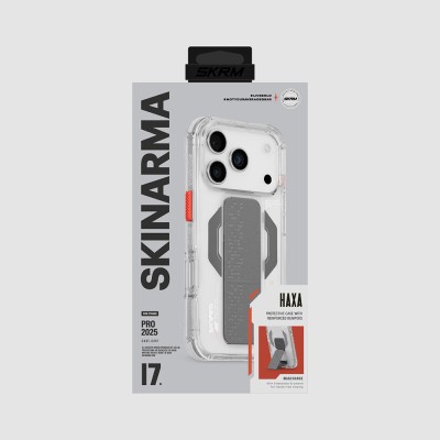 Apple iPhone 17 Pro Kılıf M-Safe Şarj Özellikli Airbag Tasarımlı Standlı Skinarma Haxa Kapak - 12