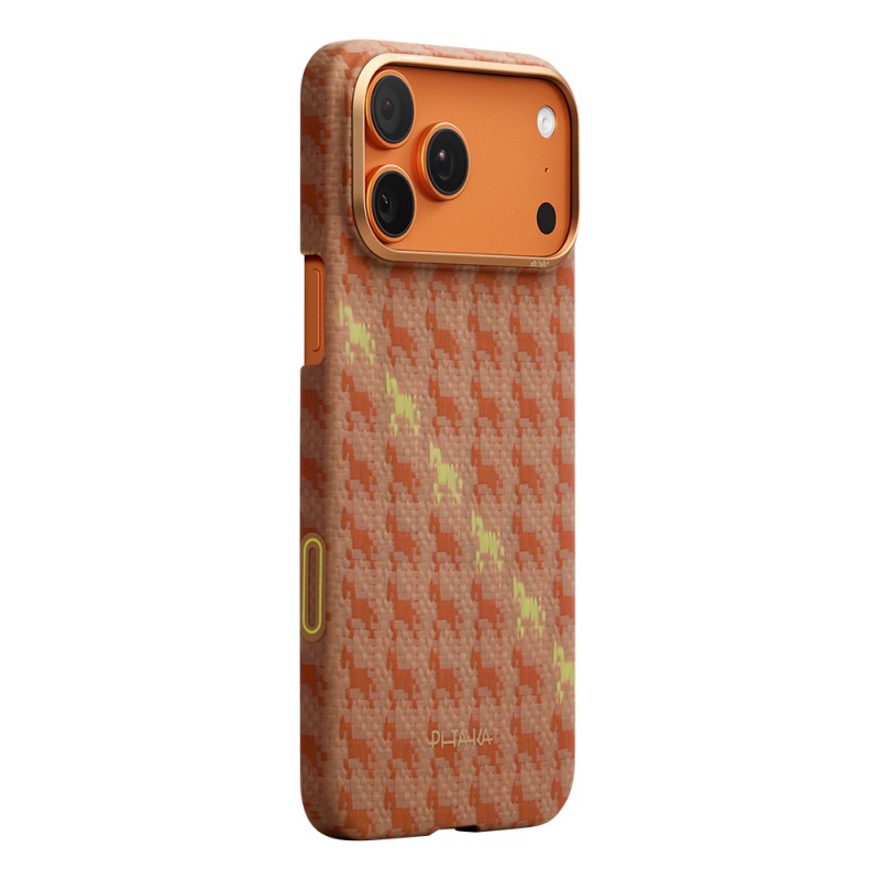 Apple iPhone 17 Pro Kılıf M-safe Şarj Özellikli Aramid Karbon Fiber Pitaka Edge Serisi Happiness Rides Kapak - 3