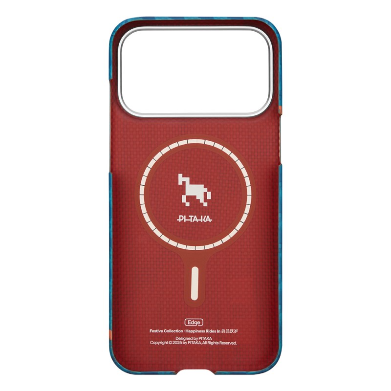 Apple iPhone 17 Pro Kılıf M-safe Şarj Özellikli Aramid Karbon Fiber Pitaka Edge Serisi Happiness Rides Kapak - 6