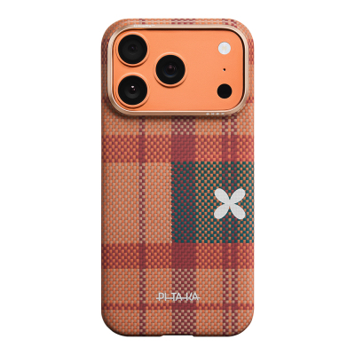 Apple iPhone 17 Pro Kılıf M-safe Şarj Özellikli Aramid Fiber Pitaka Flora in Grid Serisi Kapak - Pitaka