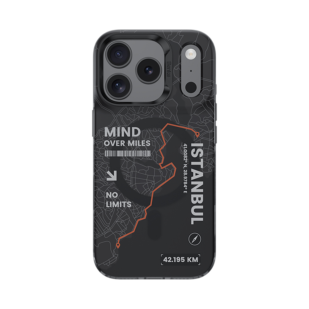 Apple iPhone 17 Pro Kılıf M-safe Şarj Özellikli Benks City Serisi Kapak - Siyah-Turuncu