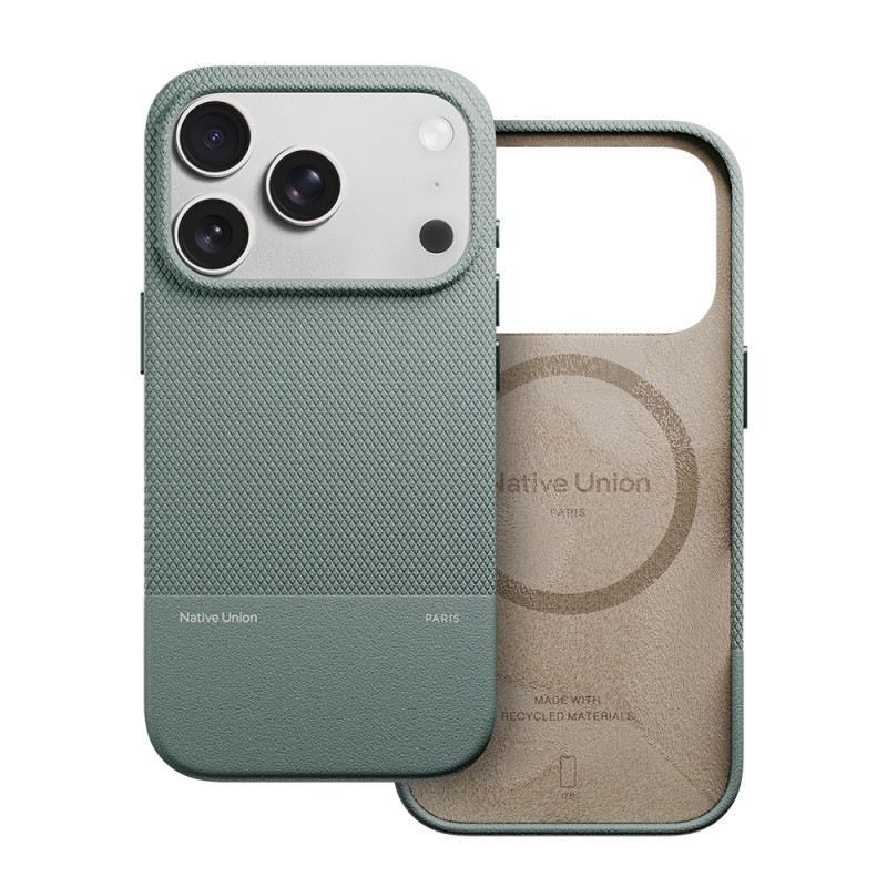 Apple iPhone 17 Pro Kılıf M-safe Şarj Özellikli Deri Dokulu Native Union RE Classic Serisi Kapak - 11