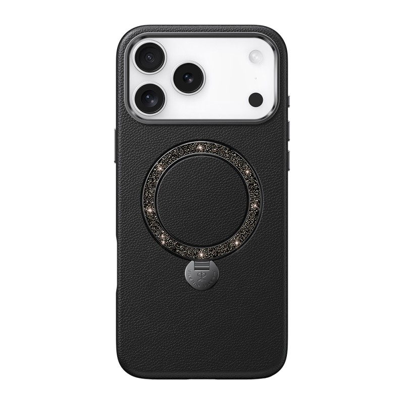Apple iPhone 17 Pro Kılıf M-safe Şarj Özellikli Deri Tasarımlı Standlı Pynana Dancing Circle Luxury Serisi Kapak - 2