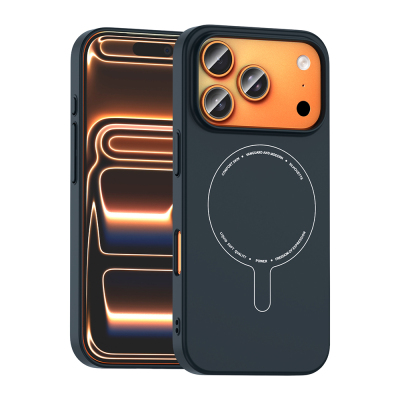 Apple iPhone 17 Pro Kılıf M-Safe Şarj Özellikli Kamera Korumalı Zore Elio Sert PC Kapak - Zore