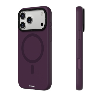 Apple iPhone 17 Pro Kılıf M-safe Şarj Özellikli Kamera Standlı Youngkit Bitty Cream Kapak - Youngkit