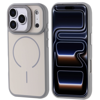 Apple iPhone 17 Pro Kılıf M-safe Şarj Özellikli Kamera Standlı Zore Notron Kapak - Zore