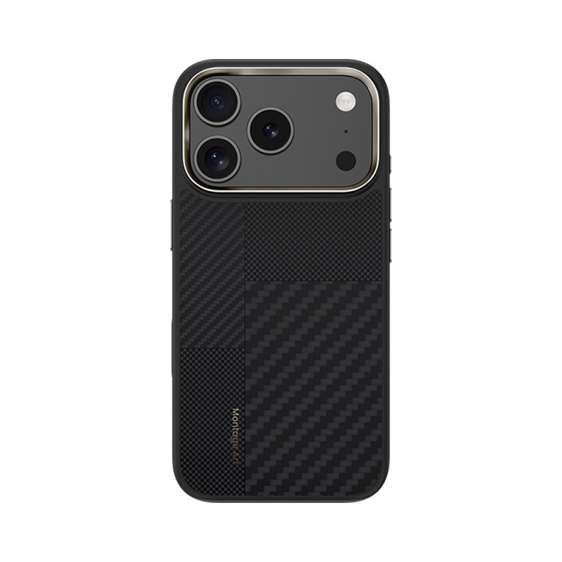Apple iPhone 17 Pro Kılıf M-safe Şarj Özellikli Karbon Fiber Benks Montage Hybrid ArmorPro Kevlar Kapak - 1