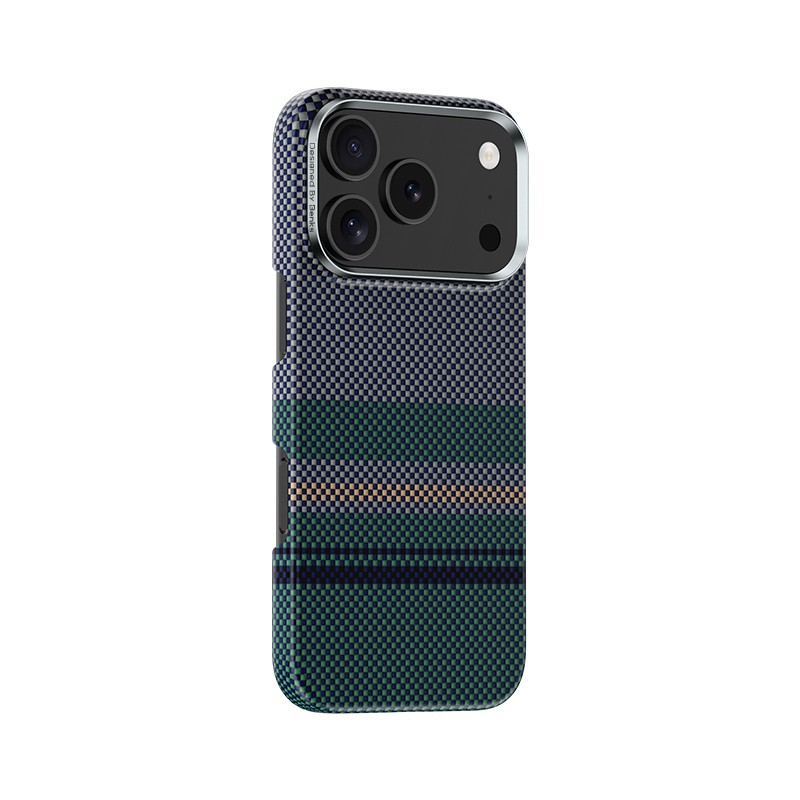 Apple iPhone 17 Pro Kılıf M-safe Şarj Özellikli Karbon Fiber Tasarımlı Benks Aurora ArmorAir Kevlar Kapak - 1