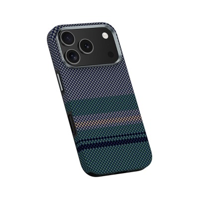 Apple iPhone 17 Pro Kılıf M-safe Şarj Özellikli Karbon Fiber Tasarımlı Benks Aurora ArmorPro Kevlar Kapak - 5
