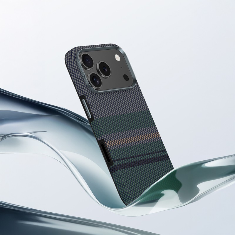Apple iPhone 17 Pro Kılıf M-safe Şarj Özellikli Karbon Fiber Tasarımlı Benks Aurora ArmorPro Kevlar Kapak - 7