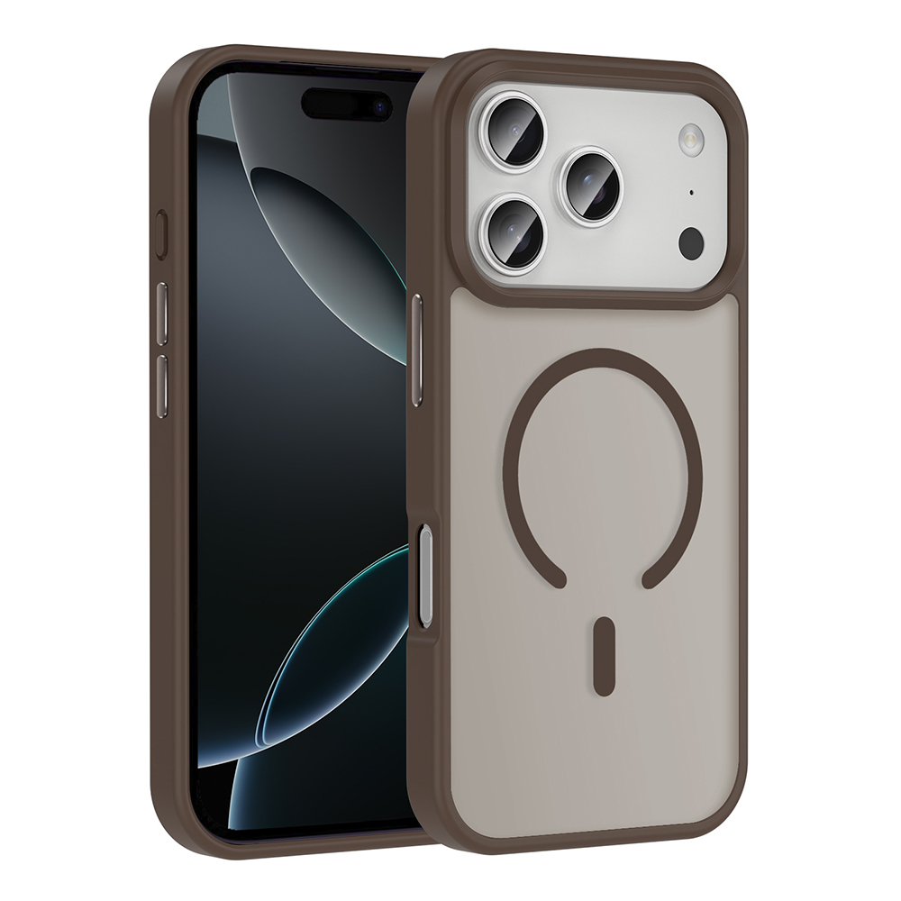 iPhone 17 Pro Kılıf M-safe Şarj Özellikli Mat Arka Yüzey NXXA Sio Kapak - Desert Titanyum